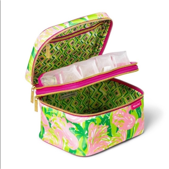 NWOT Lilly Pulitzer x Target Cosmetic Makeup Travel Train Case Fan Dance - Picture 2 of 16